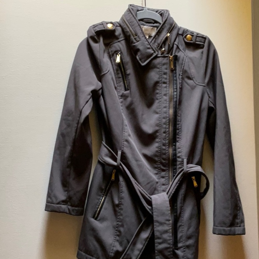 MICHAEL Michael Kors Gray Trench Coat Elegant Design